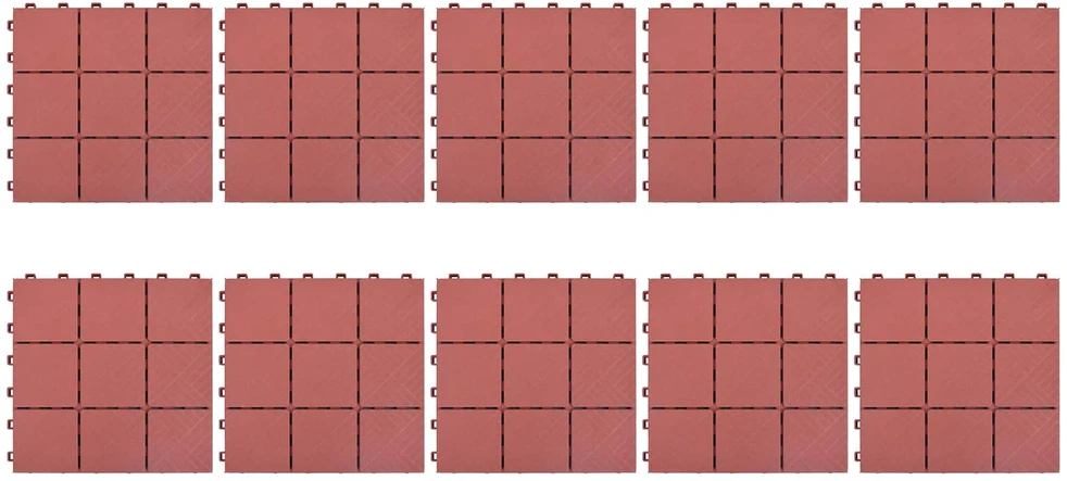 Terasinė Plytelė 10 vnt. Raudona 30,5 x 30,5 x 2,2 cm
