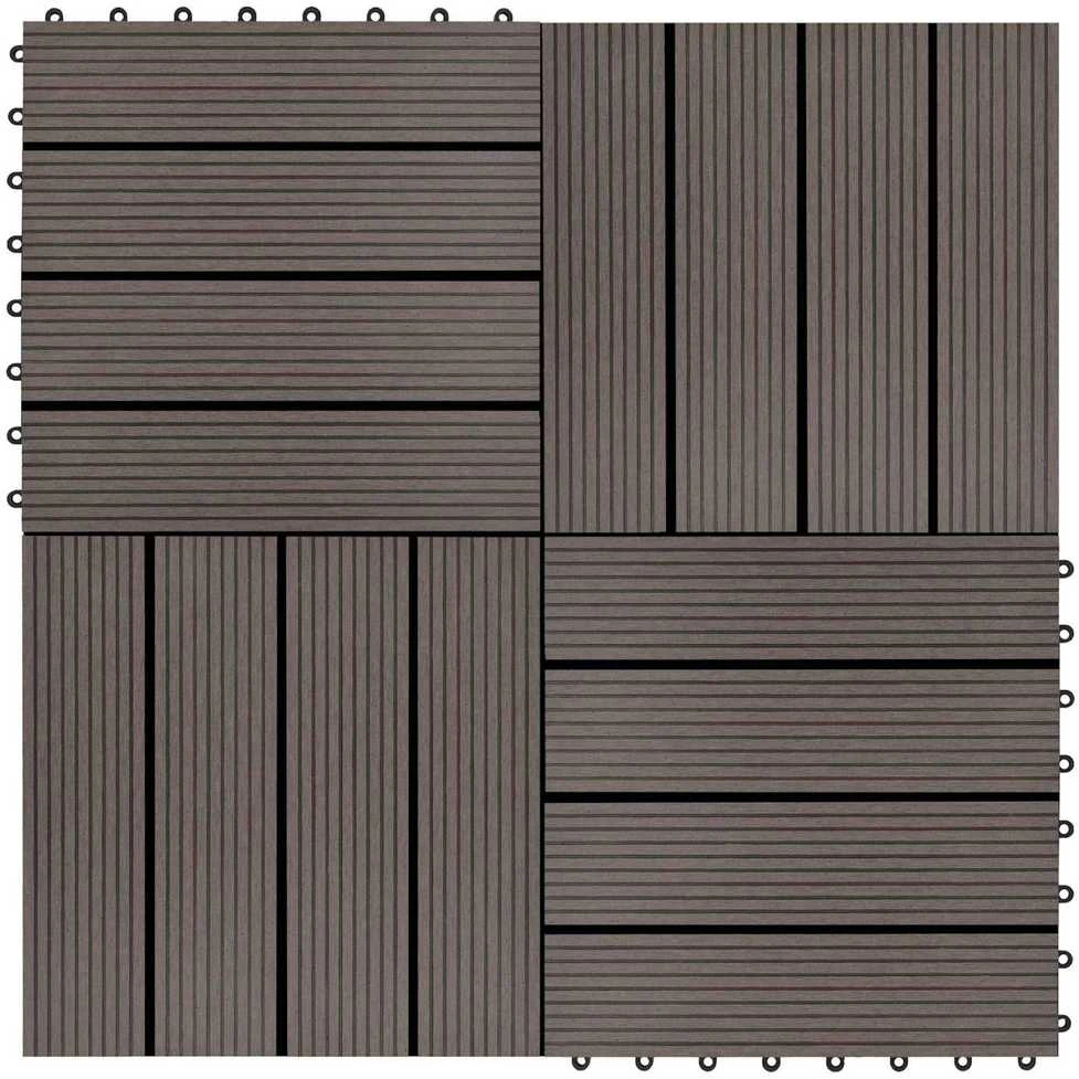 Terasinė Plytelė 11 vnt. Tamsiai rudas 30 x 30 cm WPC