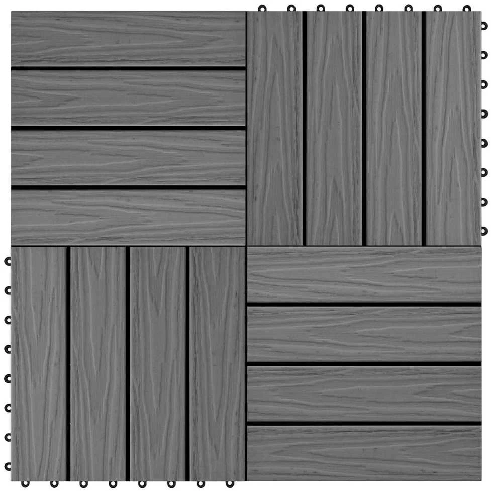 Terasinė Plytelė 3D dizainas 11 vnt. Pilka 30 x 30 cm WPC