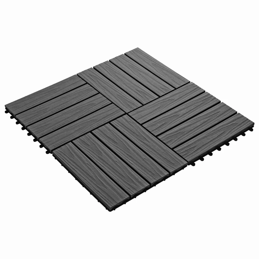 Terasinė Plytelė 3D dizainas 11 vnt. Juoda 30 x 30 cm WPC