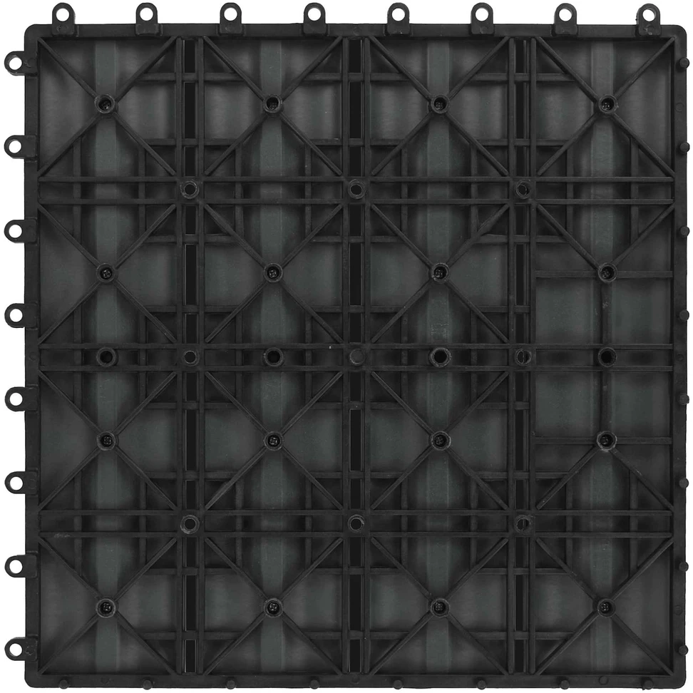 Terasinė Plytelė 3D dizainas 11 vnt. Juoda 30 x 30 cm WPC