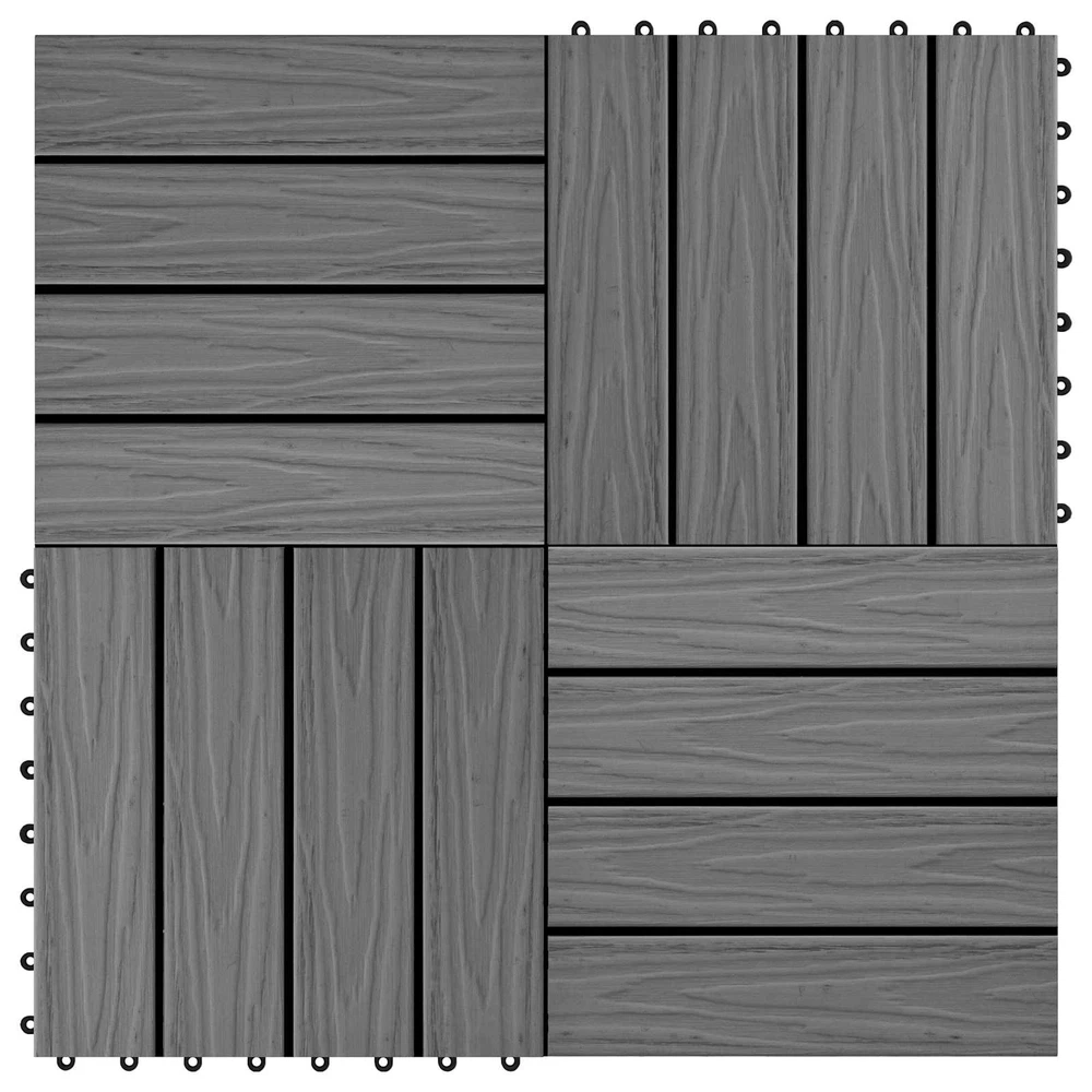 Terasinė Plytelė 3D dizainas 11 vnt. Pilka 30 x 30 cm WPC