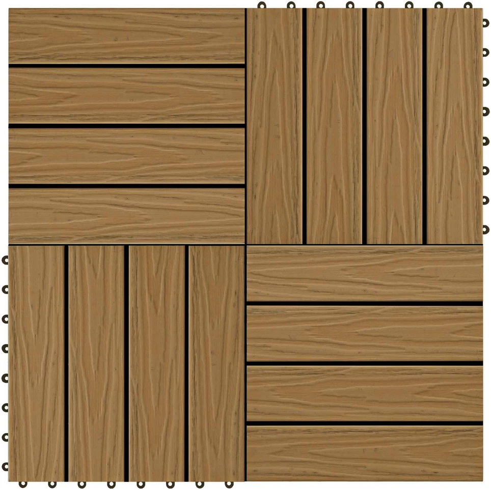Terasinė Plytelė 3D dizainas 11 vnt. Tikmedis 30 x 30 cm WPC