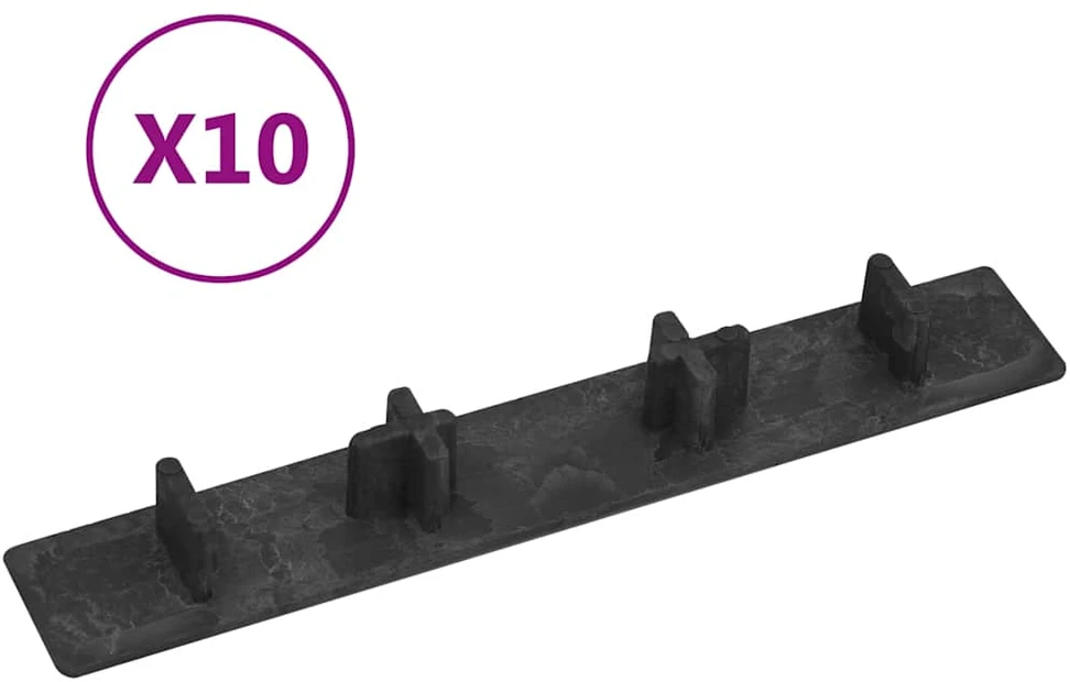 Terasinių lentų dangteliai, 10vnt., juodos spalvos, plastikas
