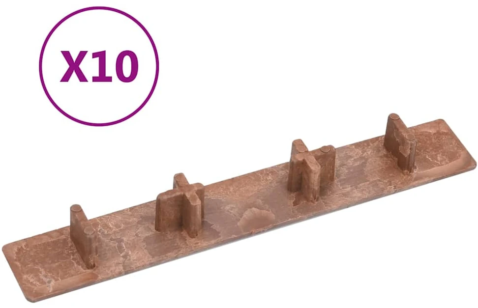 Terasinių lentų dangteliai, 10vnt., rudos spalvos, plastikas