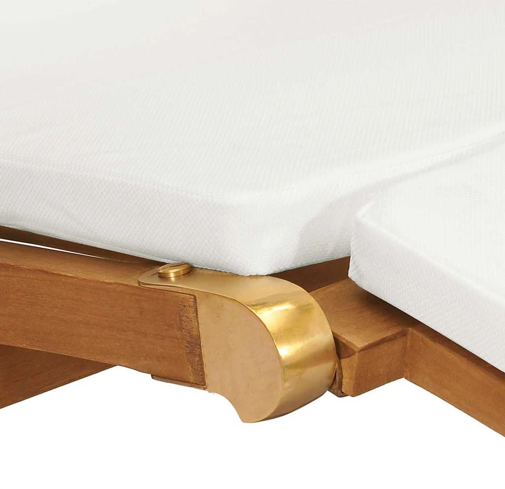 Sofa Terasos kėdė su čiužinuku, kreminė balta, tikmedžio masyvas
