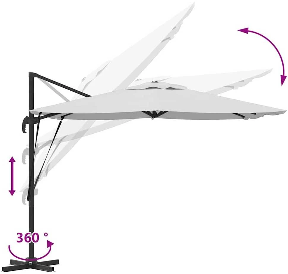 Roma Parasol Smėlio 286 x 284 x 265 cm Aliuminis ir poliesteris