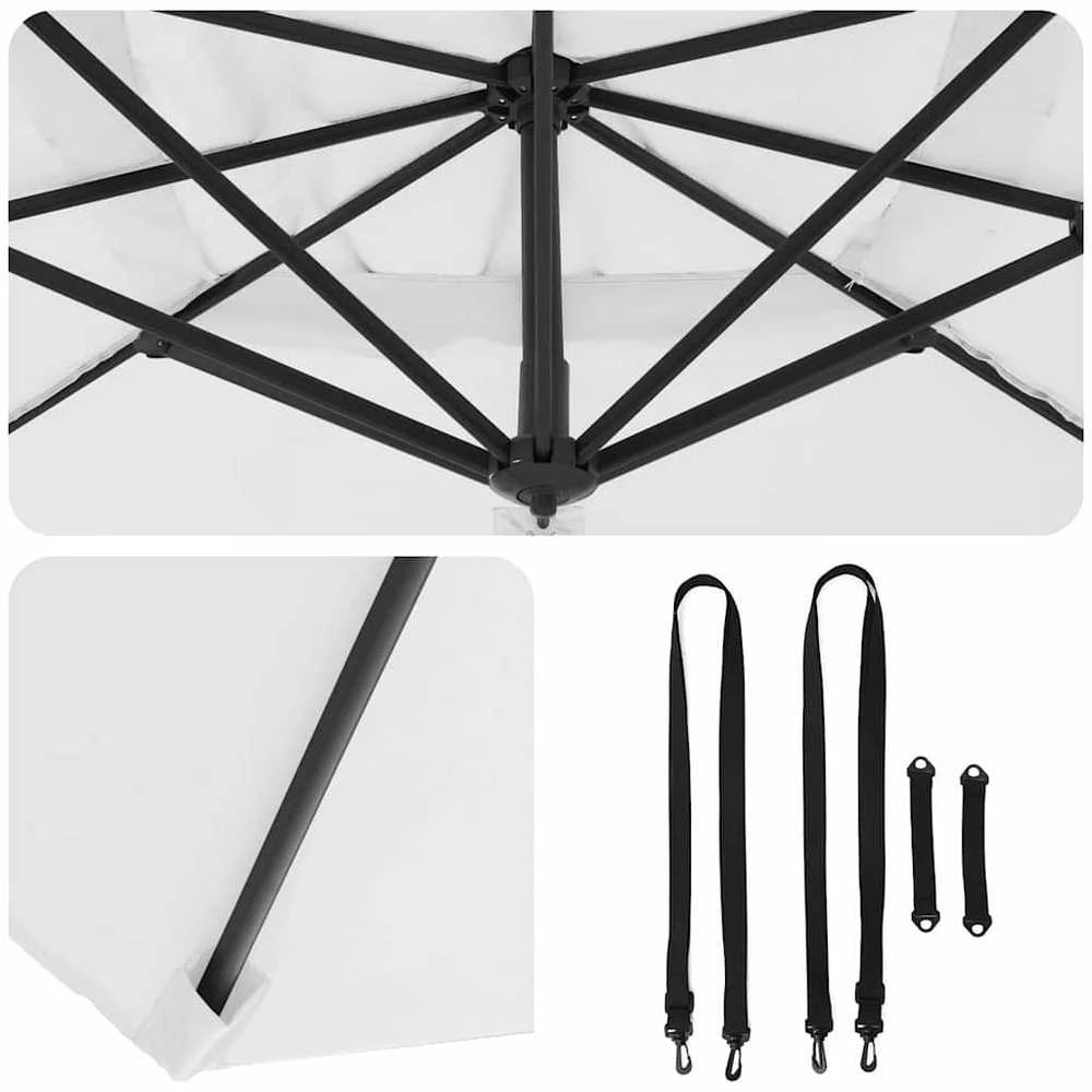 Roma Parasol Smėlio 286 x 284 x 265 cm Aliuminis ir poliesteris