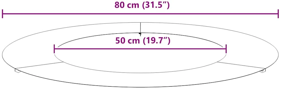 tinkamas plokščiam medžio žiedui Balta Ø50/80 cm Plienas