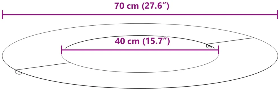 tinkamas plokščiam medžio žiedui Rūdijanti Ø40/70 cm
