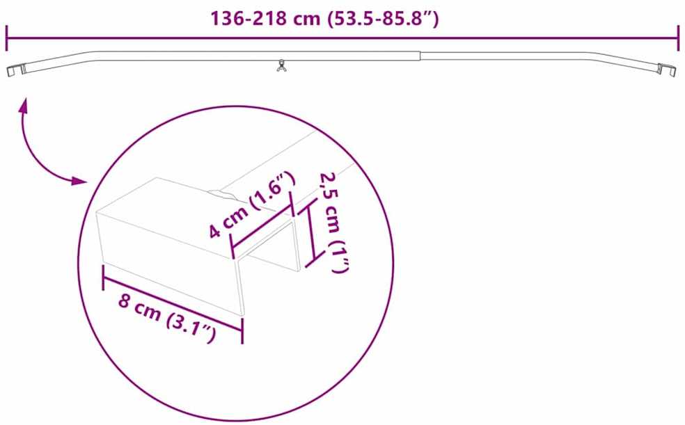 Tentų laikiklis priekaboms 2 Sidabrinė 136-218 cm Aliuminis