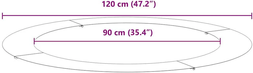 tinkamas plokštiems medžio žiedams 5 vnt. Juoda Ø90/120 cm