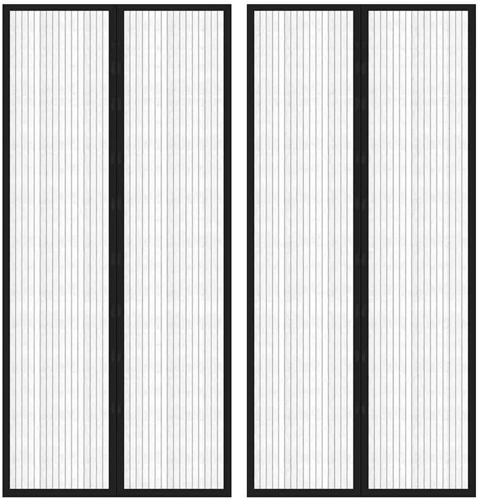 Tinkleliai nuo vabzdžių durims, 2vnt., juodi, 210x90cm