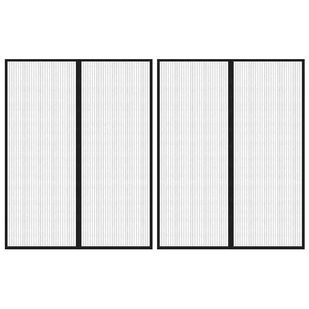 Tinkleliai nuo vabzdžių durims, 2vnt., juodi, 230x160cm