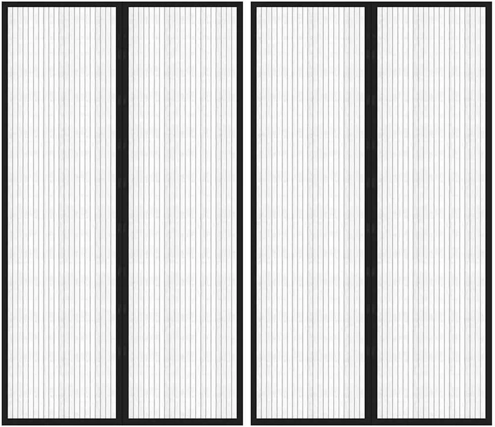 Tinkleliai nuo vabzdžių durims, 2vnt., juodi, 200x80cm