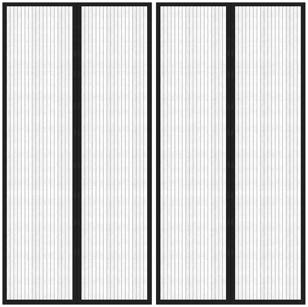 Tinkleliai nuo vabzdžių durims, 2vnt., juodi, 220x100cm