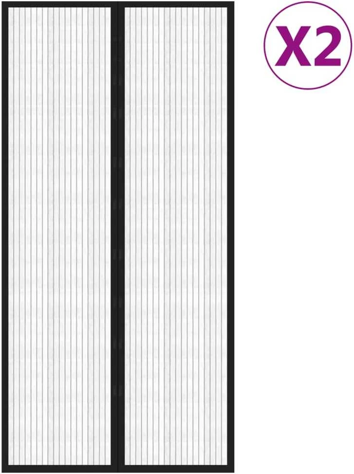 Tinkleliai nuo vabzdžių durims, 2vnt., juodi, 220x100cm