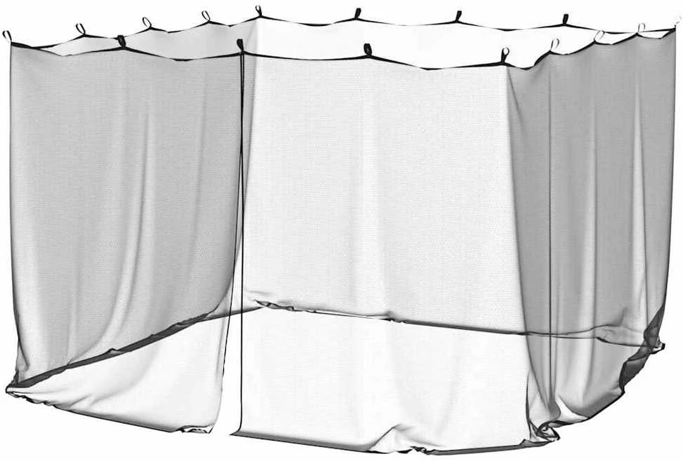 Uodų tinklelį pavėsinei Stačiakampio 220 mesh Juoda Poliesteris