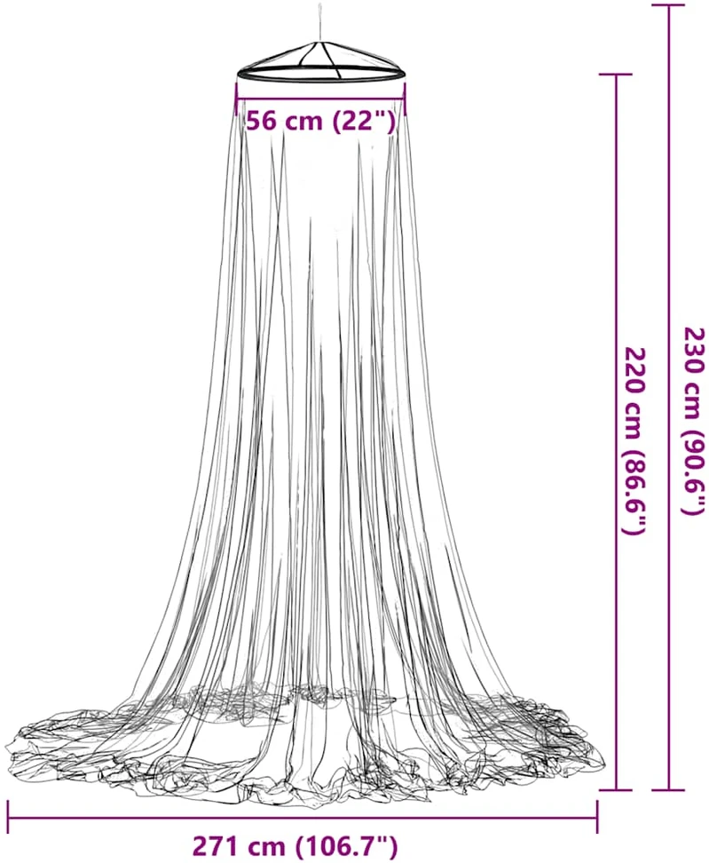Uodų tinklas lovai A forma 156 mesh 850 cm Poliesteris
