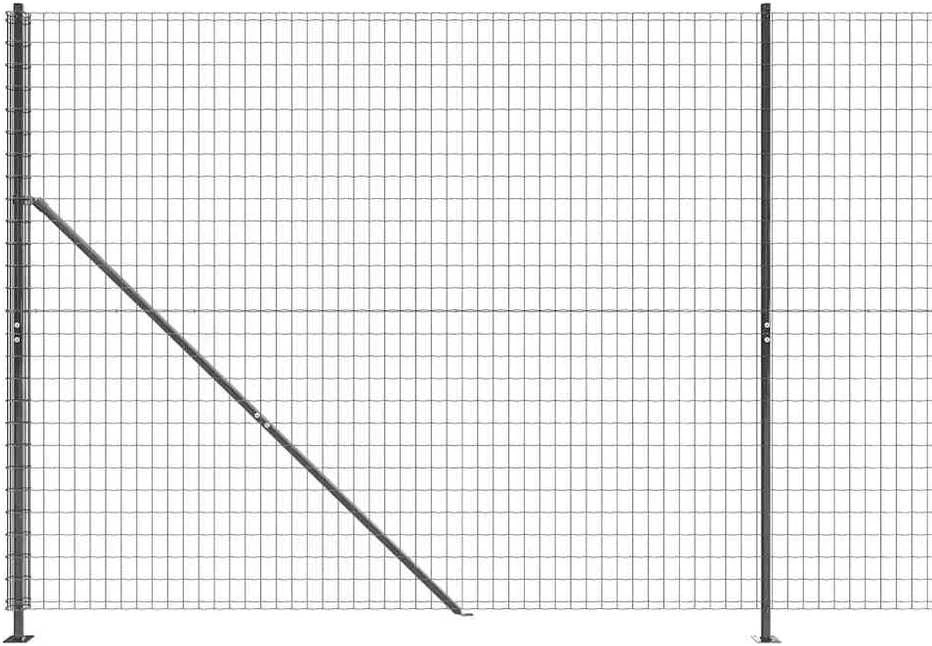 Tinklinė tvora su flanšais, antracito spalvos, 2x10 m