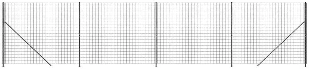 Tinklinė tvora su flanšais, antracito spalvos, 2x10 m