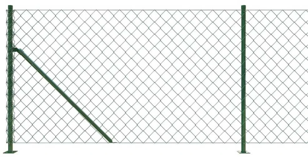 Tinklinė tvora su flanšais, žalios spalvos, 1x25m