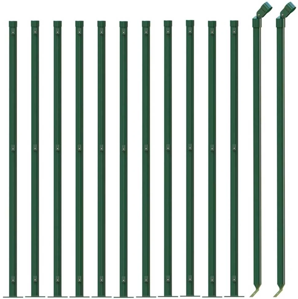 Tinklinė tvora su flanšais, žalios spalvos, 1x25m