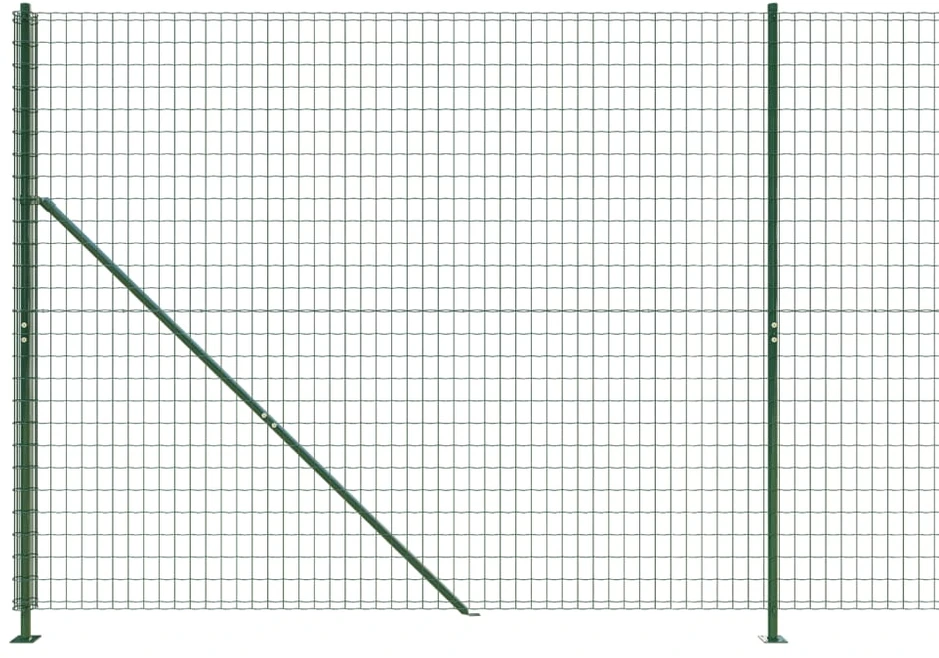 Tinklinė tvora su flanšais, žalios spalvos, 2,2x10m