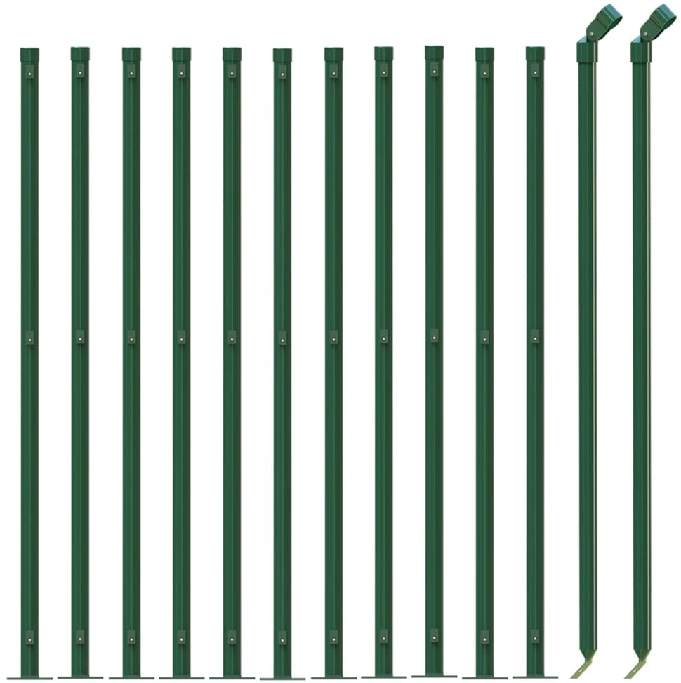 Tinklinė tvora su flanšais, žalios spalvos, 1x25m