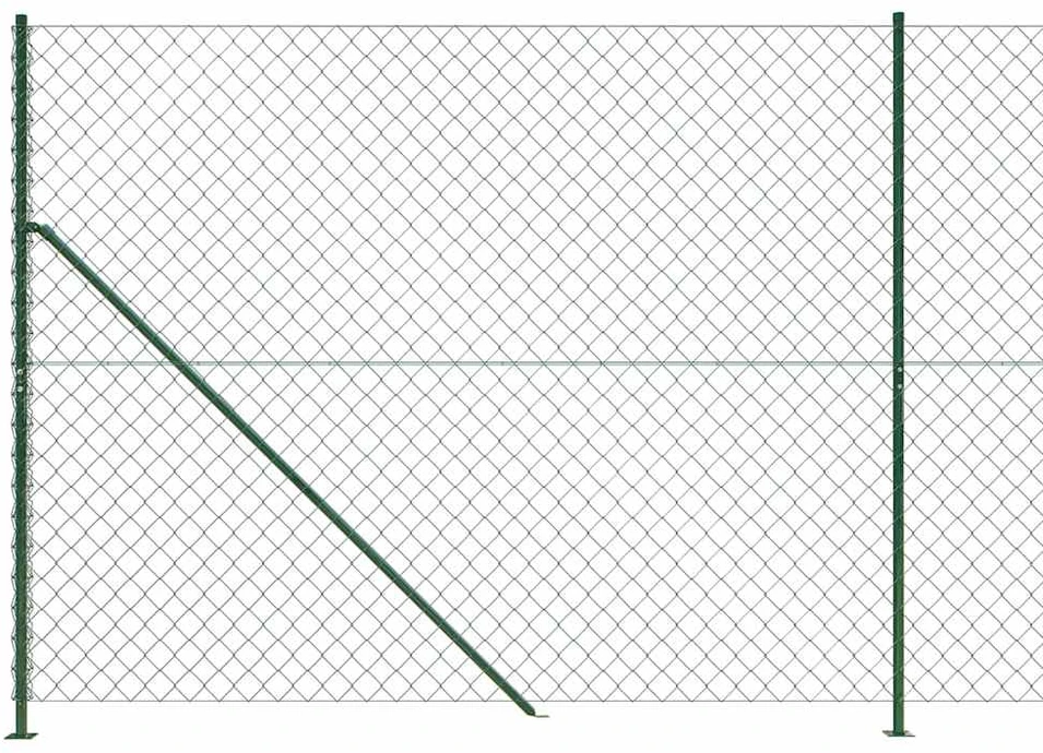 Tinklinė tvora su flanšais, žalios spalvos, 1,6x10m