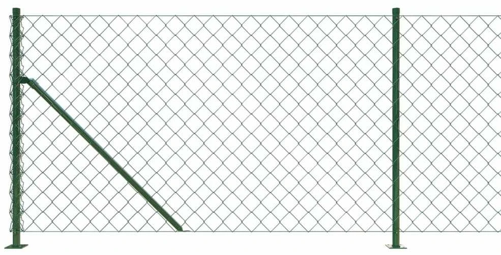 Tinklinė tvora su flanšais, žalios spalvos, 1x25m