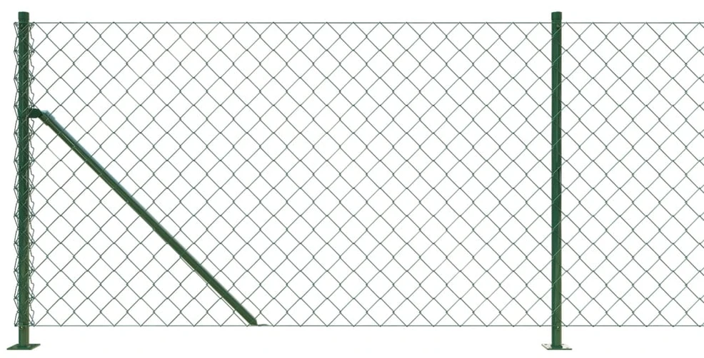 Tinklinė tvora su flanšais, žalios spalvos, 1x25m