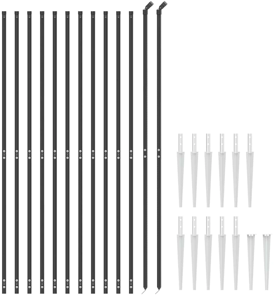 Tinklinė tvora su smaigais, antracito spalvos, 2x25m
