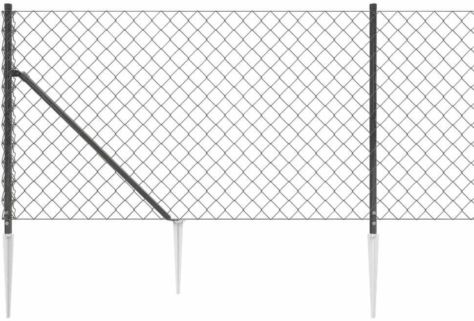 Tinklinė tvora su smaigais, antracito spalvos, 1x25m