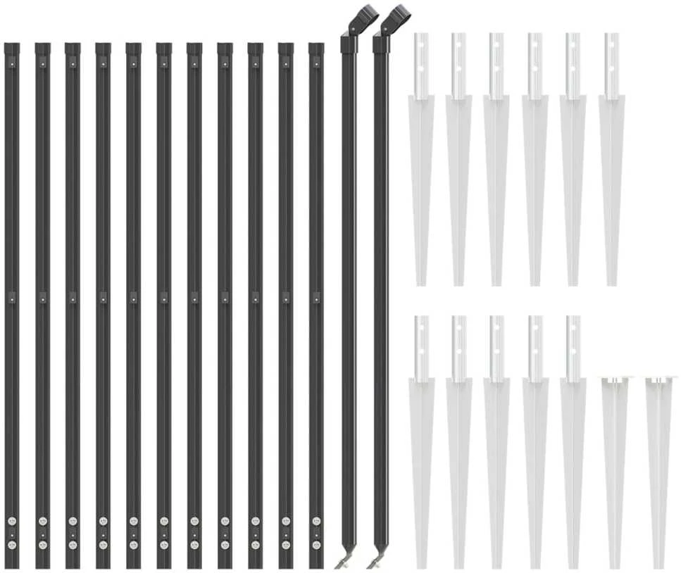 Tinklinė tvora su smaigais, antracito spalvos, 1,1x25m