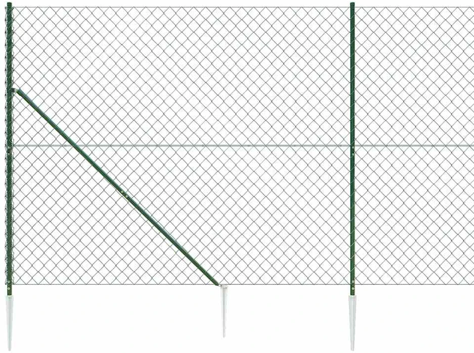 Tinklinė tvora su smaigais, žalios spalvos, 1,4x25m