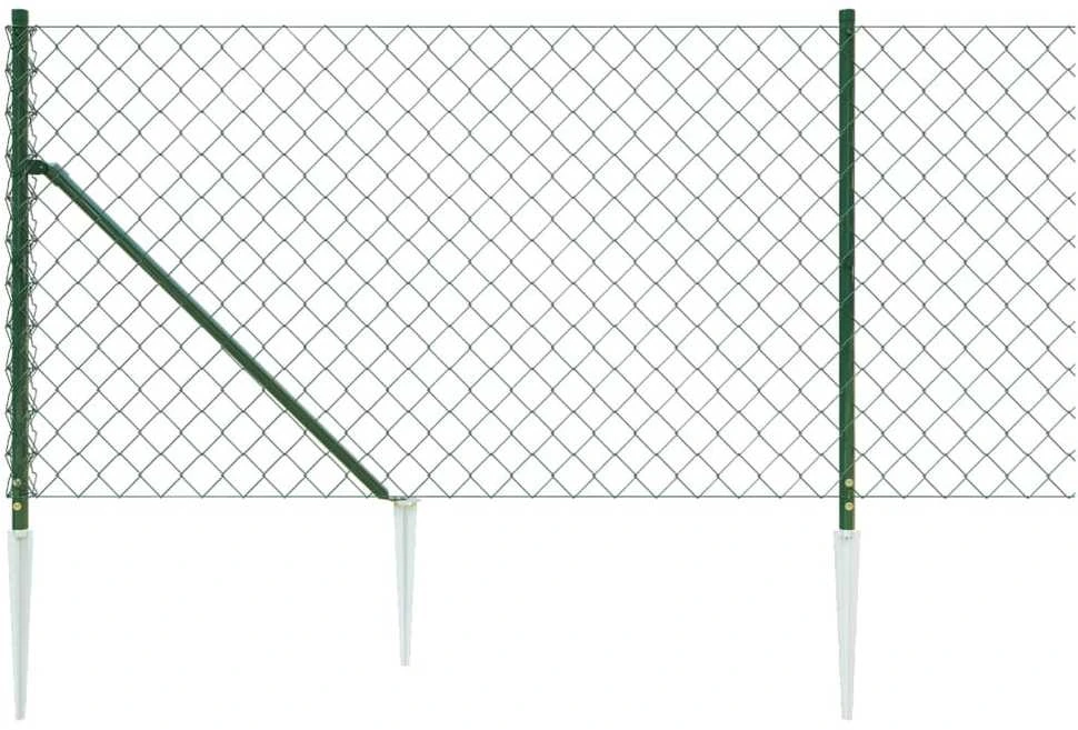 Tinklinė tvora su smaigais, žalios spalvos, 1x25m