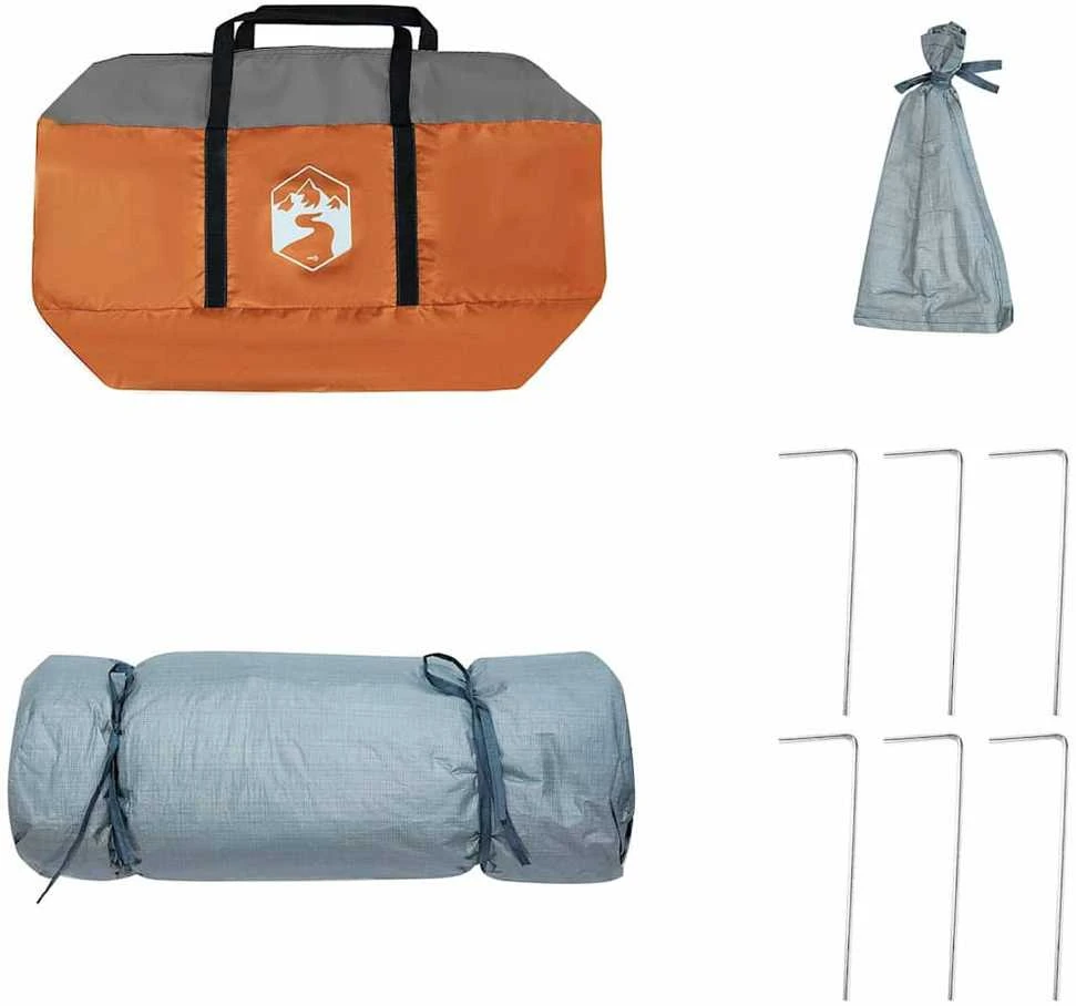 Vidinė palapinė 6 asmeniui Pilka ir oranžinė tafta