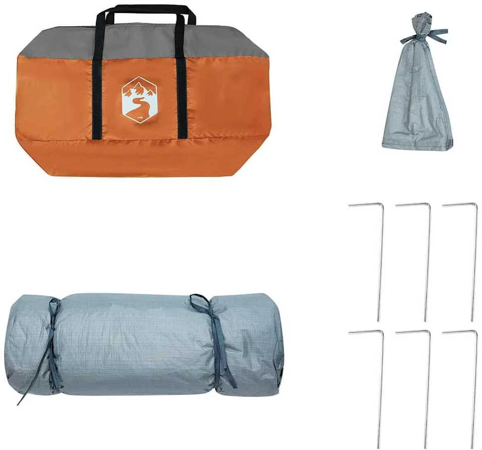 Vidinė palapinė 6 asmeniui Pilka ir oranžinė tafta