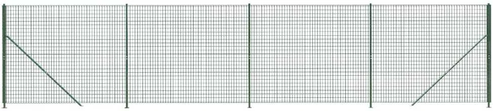 Tinklinė vielinė tvora su flanšais, žalios spalvos, 1,6x10m