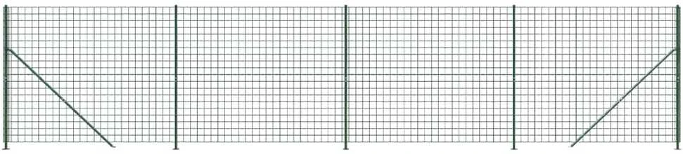 Tinklinė vielinė tvora su flanšais, žalios spalvos, 1,6x10m