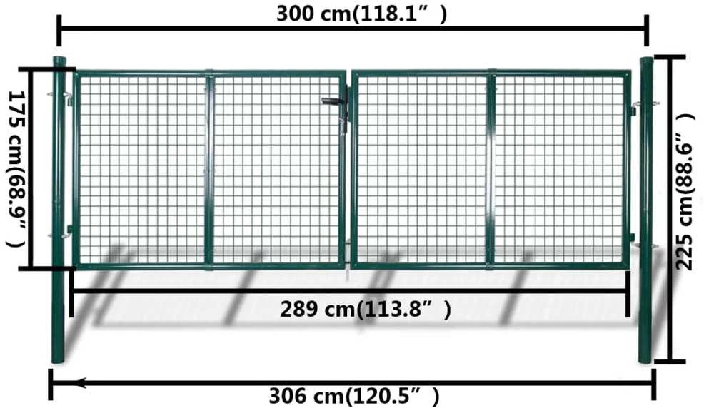 Tinkliniai Kiemo Vartai su Grotelėmis 300 x 175 cm / 315 x 225 cm