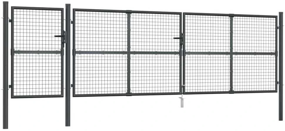 Tinkliniai sodo vartai, antracito spalvos, 500x175 cm, plienas