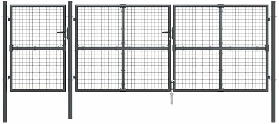 Tinkliniai sodo vartai, antracito spalvos, 400x175 cm, plienas