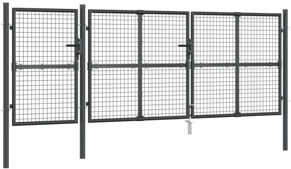 Tinkliniai sodo vartai, antracito spalvos, 400x175 cm, plienas