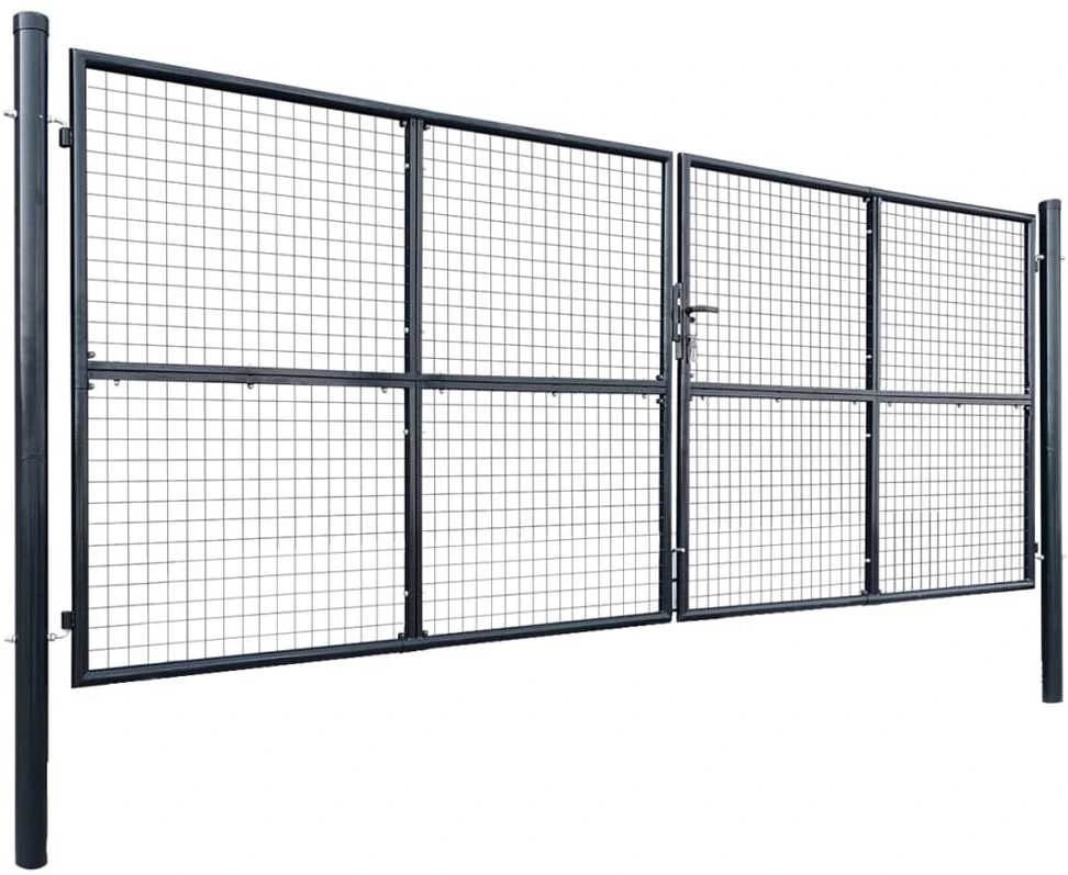Tinkliniai sodo vartai, cinkuotas plienas, 400x150cm, pilki