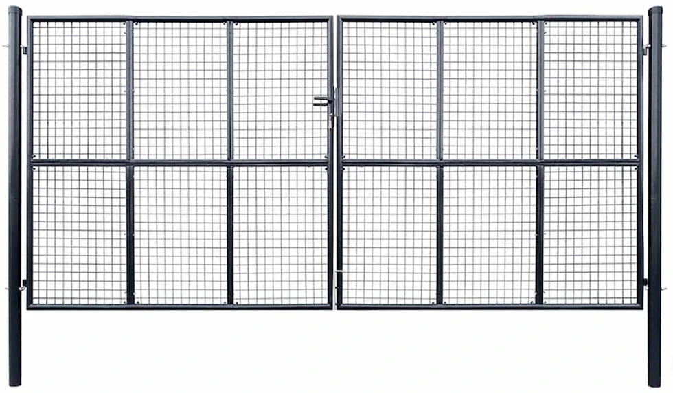 Tinkliniai sodo vartai, cinkuotas plienas, 400x200cm, pilki