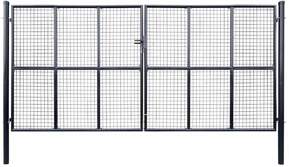 Tinkliniai sodo vartai, cinkuotas plienas, 400x175cm, pilki