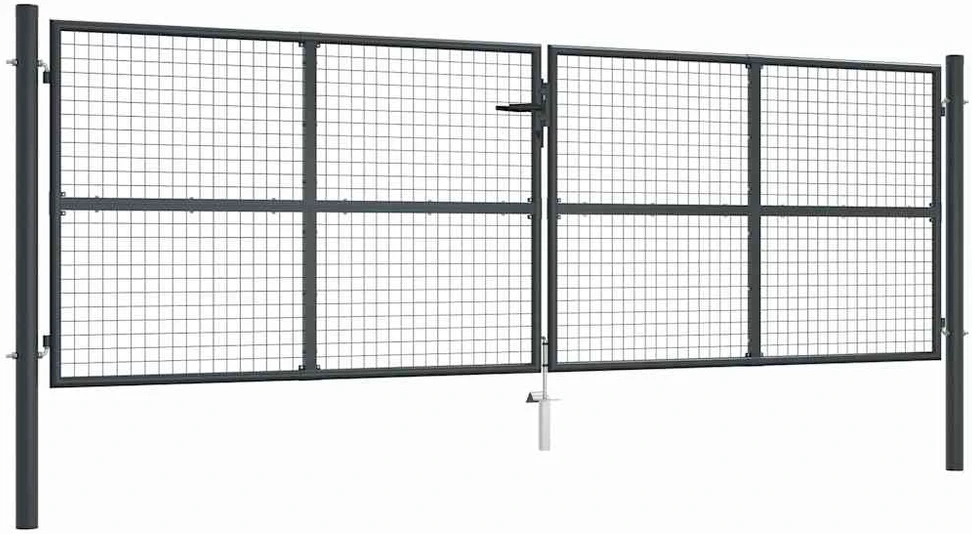 Tinkliniai sodo vartai, pilki, 400x175cm, galvanizuotas plienas