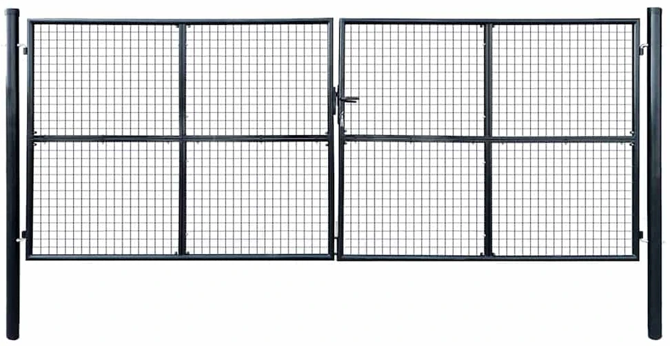 Tinkliniai sodo vartai, cinkuotas plienas, 400x150cm, pilki